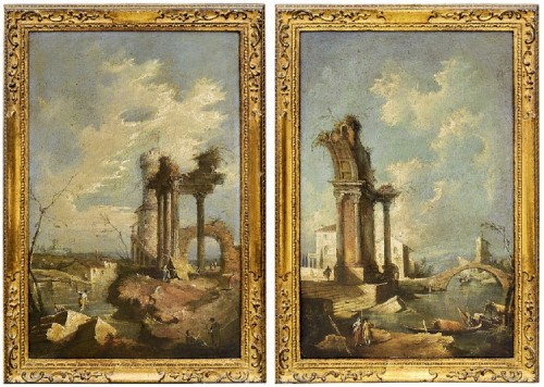 &quot;Capricci&quot; with architectural ruins - Francesco Guardi (Venice 1712-1793)